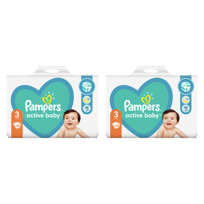 8001090949448 Pampers Active Baby Rozmiar 3, 90 pieluszek, 6-10 kg X2 Procter & 