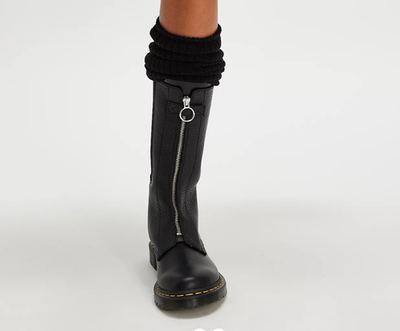DR. MARTENS 1B99 FRONT ZIP MID CALF LEATHER BOOTS MSRP$270 Comfy