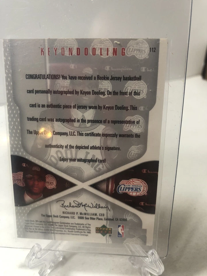 2000-01 SPx SPx Auto Rookie Jerseys /2500 Keyon Dooling #112 Rookie Auto RC - Image 2 of 2