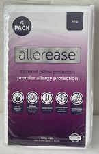 AllerEase 4-PACK KING Zippered Pillow Protectors Allergy Bedbug Protection R4 