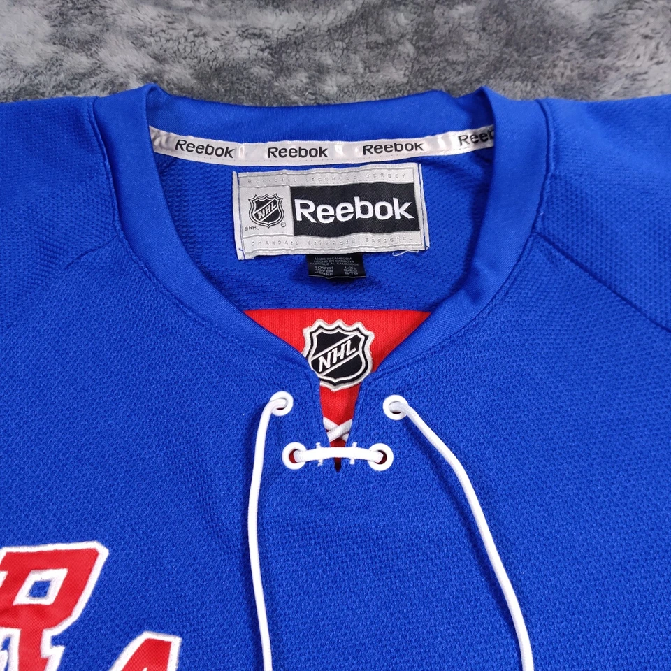 Camiseta Reebok New York Rangers #61 Rick Nash Juvenil Talla L/XL Azul Cosida Foto 3 de 4