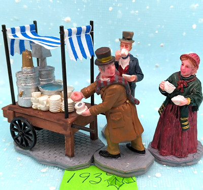 Lemax Coffee Stall Victorian 22560 Christmas Village 4pc Figurines NO BOX INV193