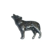 Broche insignia prendedor solapa peltre lobo aullador paquete perro nuevo con etiquetas/nuevo regalo