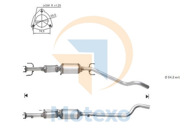 Diesel-Partikelfilter Opel Astra 1.9TD Cdti 101 Bhp Z19DTL Einzeln Rohr 3/05>-image