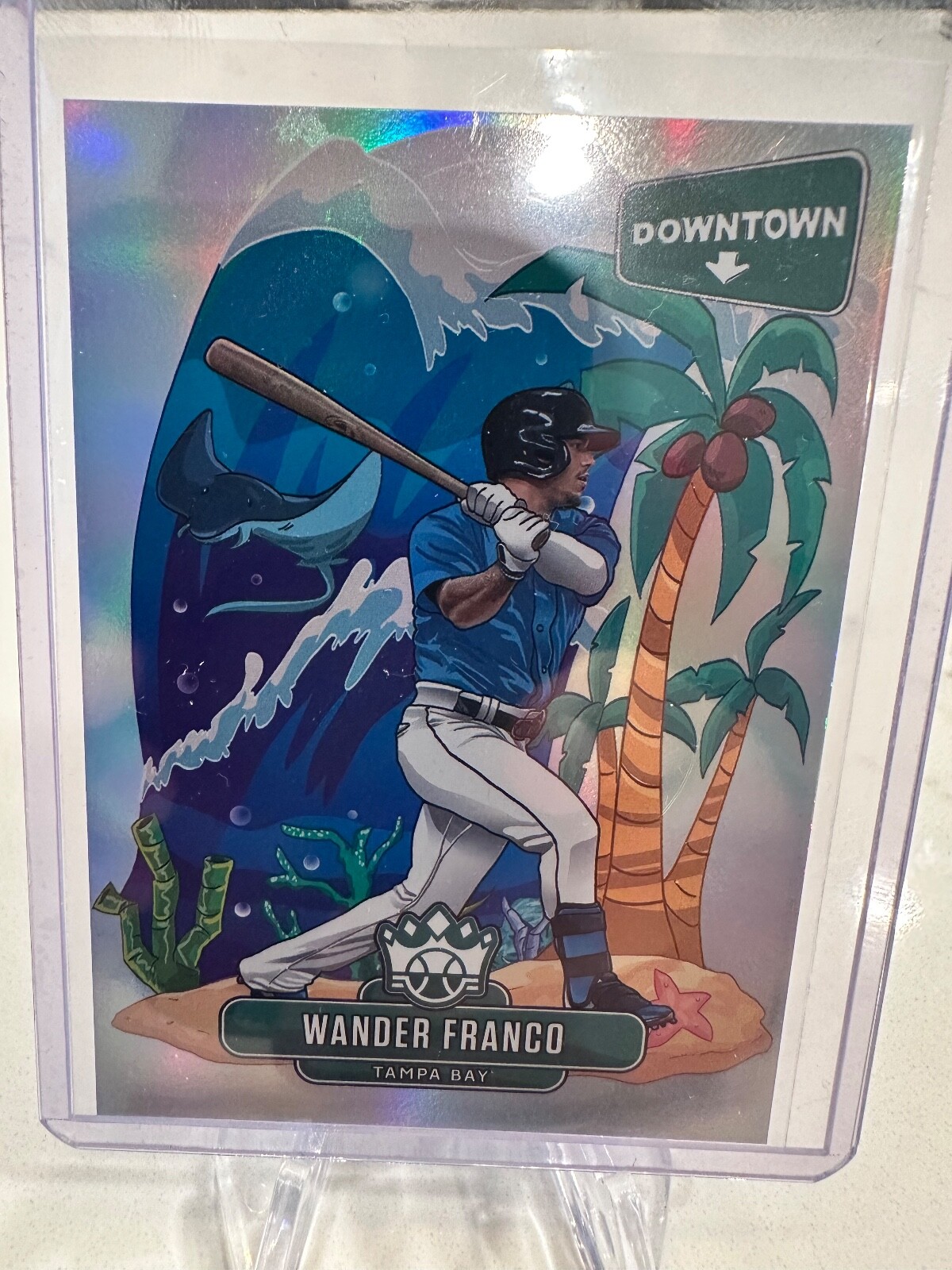 2022 Diamond Kings Wander Franco Downtown #D1 SSP Tampa Bay Rays Case Hit!