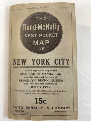 Antique Rand Mcnally Colored Lithograph Map New York City Boroughs 1917 Nice! - Picture 8 of 10