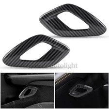 2PC Carbon Fiber Inner Door Handle Cover Trim Bezel For Dodge Challenger 2015+