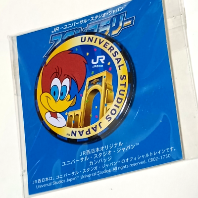 1999 Universal Studio Japan ウッドペッカー Universal Studios Japan Woody Winnie Woodpecker Can Badge JR Stamp