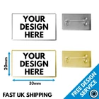 Rectangular Custom Badges • Metal Print Lapel Pin • 33 x 20mm Badge Metal