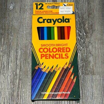 Vintage Crayola Colored Pencils 12 Pack 1987 Smooth Bright No