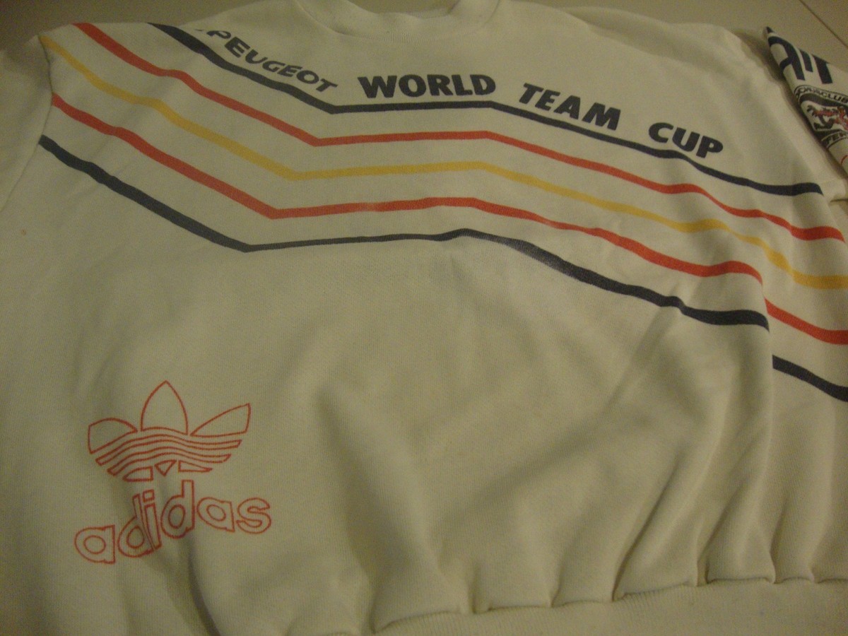 Vintage Adidas Peugeot World Team Cup Tennis Sweatshirt Size M | eBay