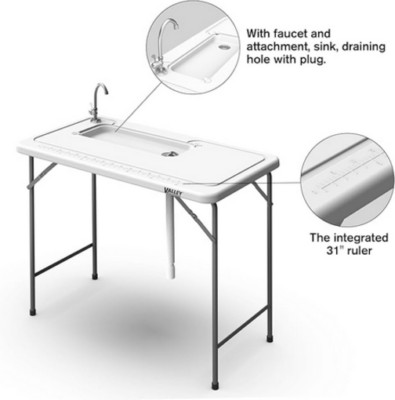 Valley Sportsman Portable Filet Processing Table with Sink and Faucet ...