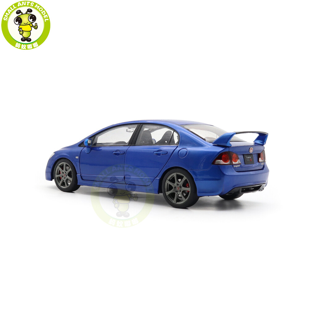 1/18 WELL Honda CIVIC Type R FD2 Blue Diecast Model Toy Car Gifts