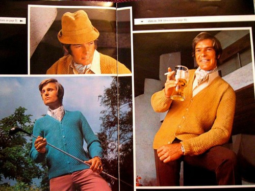 Brunswick 0713 MOSTLY MALE knit patterns 48pg booklet 1970s adult fashions - Picture 11 of 13