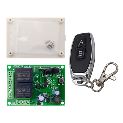 Wireless Remote Control DC 6V 12V 24V 2CH RF Relay Transmitter 433MHz Universal