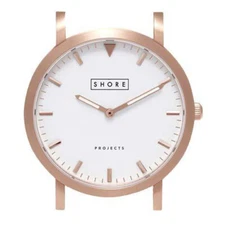 Shore Projects Holkham watch White Silicon with Rose Gold Clasp Stainless Steel