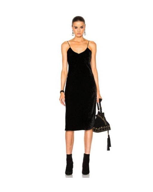 black velvet cami dress