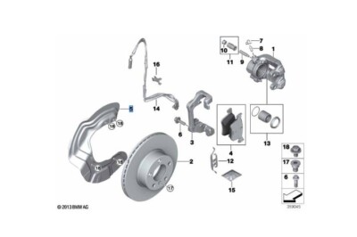 Original BMW Ankerblech Bremsscheibe vorne links & rechts für E81 E87 E90 E91
