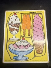 Vintage Playskool Frame Tray Puzzle 180-07 Iced Cream