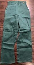 VINTAGE NWT 1970s Jeanies Blue Bell Girls Sz 10 Pocket Jeans Side Zip Green RARE