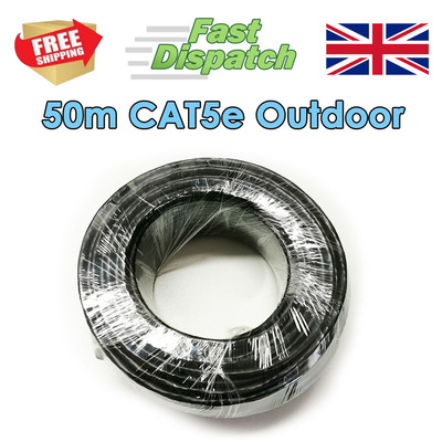 CAT5e Cat 5 UTP Netzwerk-LAN-Kabel 50 m extern wasserdicht schwarz Kupfer