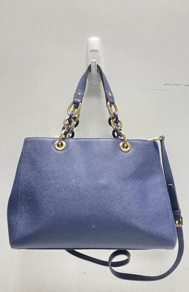 Michael Kors Women's Blue Gold Hardware Satchel Top Handle Bag Shoulder Strap - Image 2 of 4