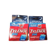 Lot of 2 Tylenol PM Extra Strength Pain Reliever  Sleep Aid 4 count exp: 06/27