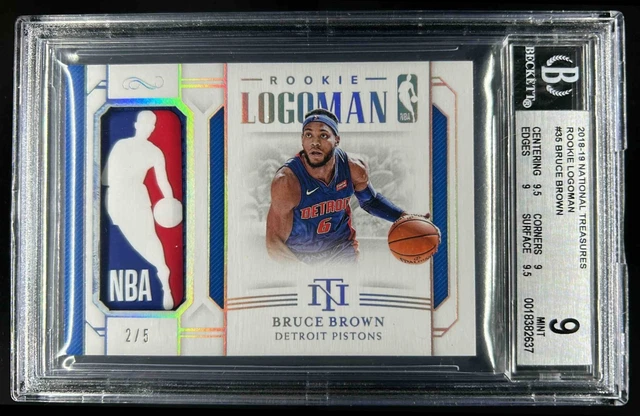 2018-19 National Treasures Bruce Brown Rookie Patch Logoman RC #2/5 BGS 9