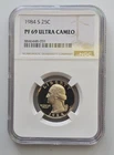 1984-S NGC PF69 ULTRA CAMEO Washington Silver Proof Quarter