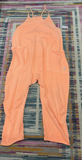 Free People Movement Hot Shot Jumpsuit Pastel Peach Light Orange Size Large