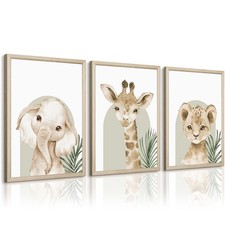 Animal Wall Art Pictures Baby Nursery Canvas Wall Art Decor Safari Animal Pri...