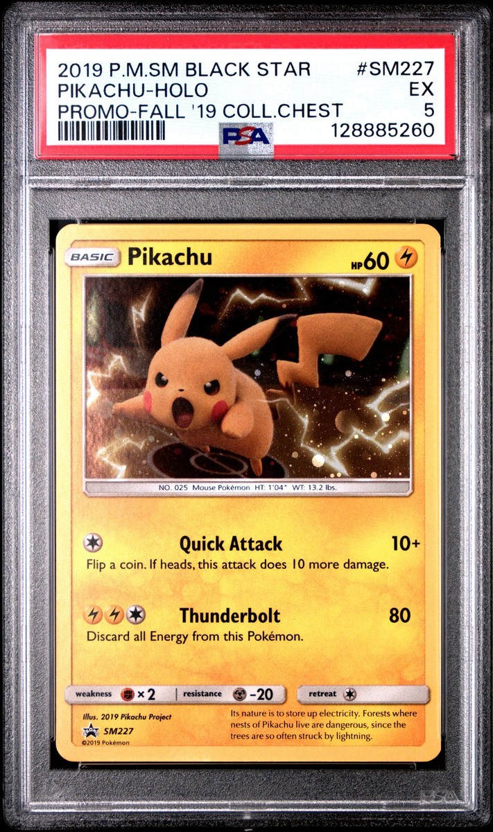 2019 POKEMON SM BLACK STAR PROMO PIKACHU #SM227 PSA 5 EX