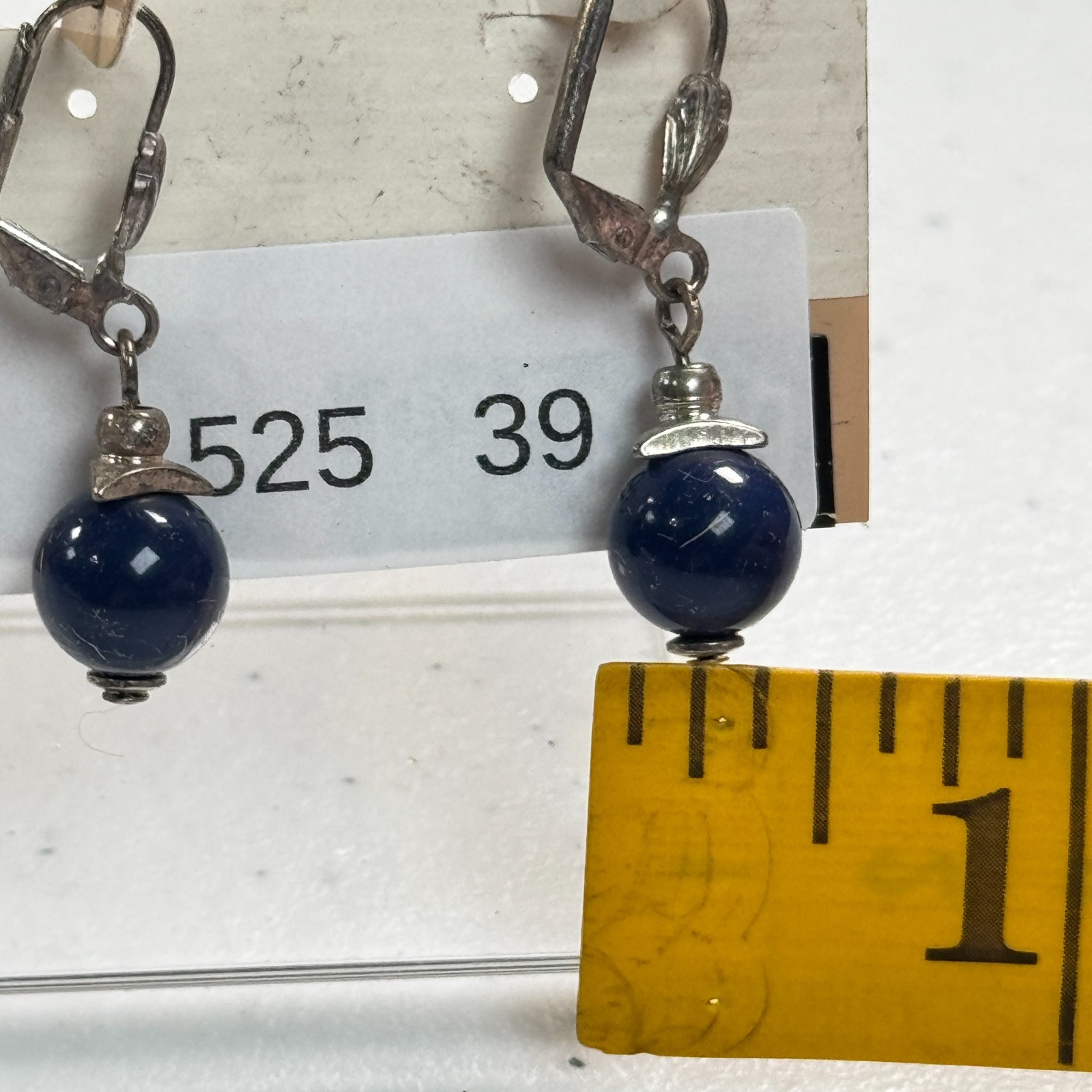 Vintage Pierced Earrings BASIC EDITIONS Blue Orb … - image 4