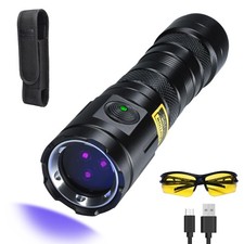 UV 365nm Light High Power, 20W Ultraviolet Flashlight USB-Rechargeable with B...