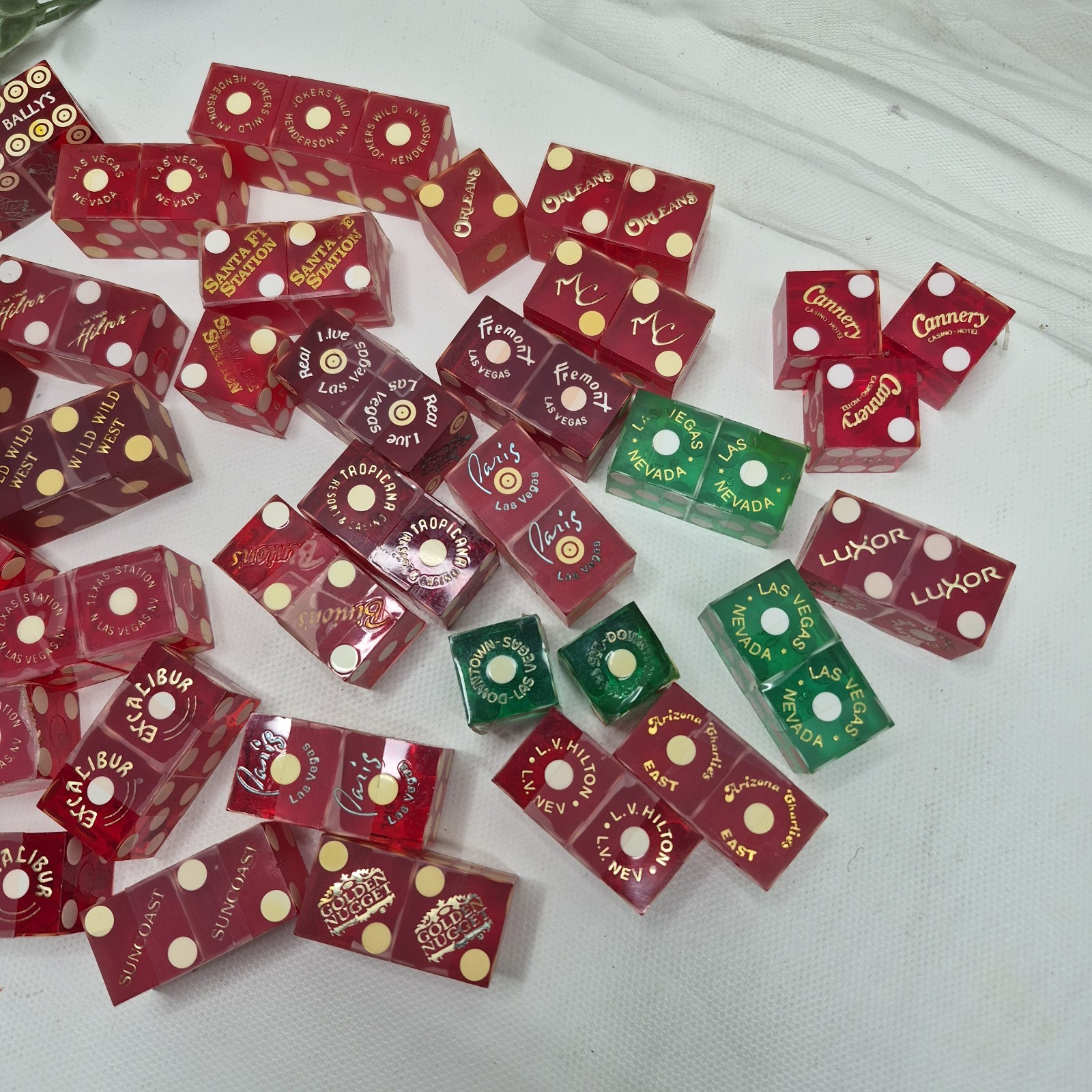 Vintage Casino Dice Lot of 66 From Various Las Vegas Venues 