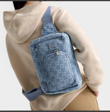 Jordan Monogram Denim Crossbody Bag 23 Logo M...