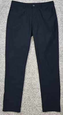 Vuori Performance Pants Men 32 Navy Stretch Hidden Zip Pocket Travel Golf