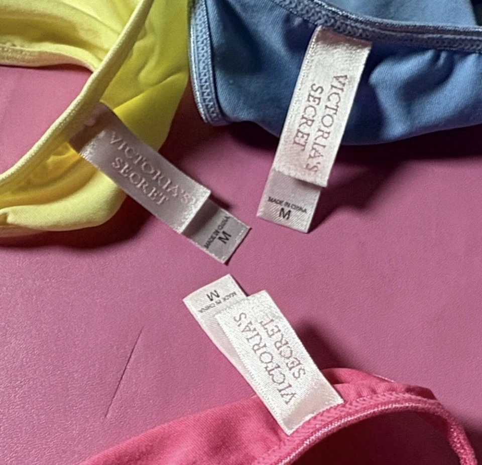 1X NUEVO Victoria's Secret M De Colección Azul Lazo Sedoso Chica Tanga Tanga Panty MEDIANO Foto 3 de 4