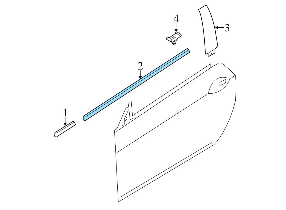2015–2019 BMW ALPINA B6 XDRIVE GRAN COUPE — отделка уплотнения прорези для наружного окна двери - Изображение 3 из 4
