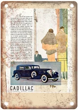 1933 Cadillac Vintage Auto Ad Retro Look Reproduction Metal Sign A14314