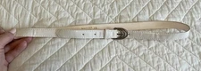 Vanity Fair White Shiny Belt Skinny .75 Inch Wide Ladies Belt Size 16