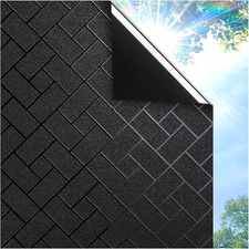 Coavas Blackout Window Film, 100% Sun Blocking & 17.5 x 118 Inch, 