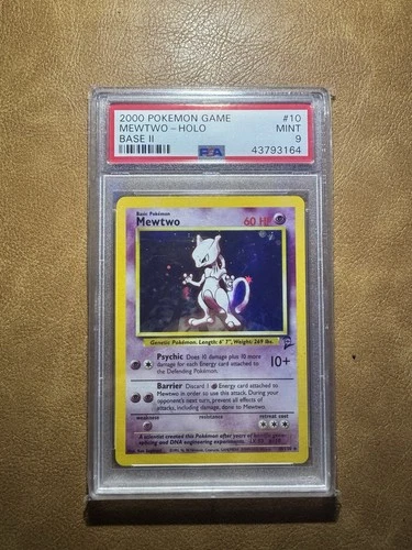Pokémon Mewtwo Base Set 2 10/130 Holo Rare PSA 9 Wizards TCG English