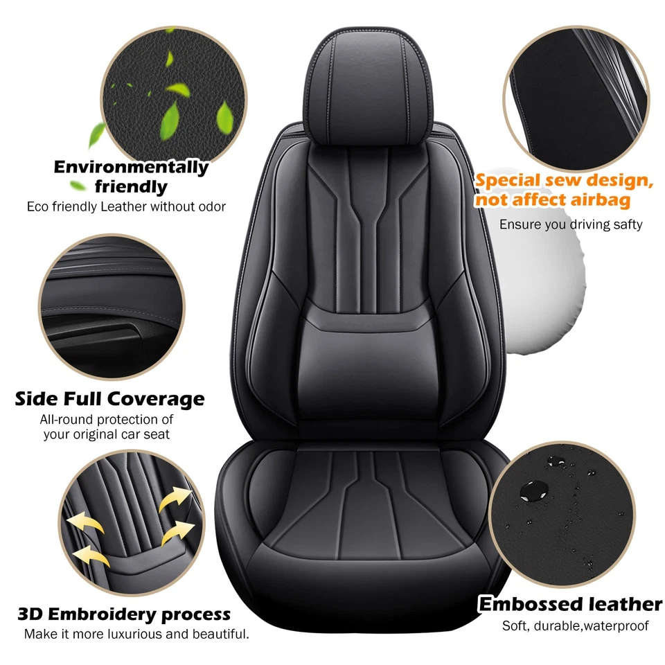 For Hyundai Tucson Accent Sonata Elantra Car Seat Covers Napa Leather Protectors Foto 3 de 4