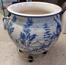 Vaso in Ceramica Deruta, Paesaggio Dipinto a Mano