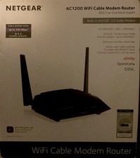 NETGEAR AC1200 DOCSIS 3.0 Dual Band Gigabit WiFi Cable Modem Router.