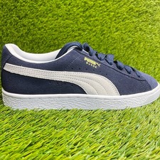 Puma Suede Classic XXI Boys Size 6.5Y Blue White Athletic Walking Shoes Sneakers
