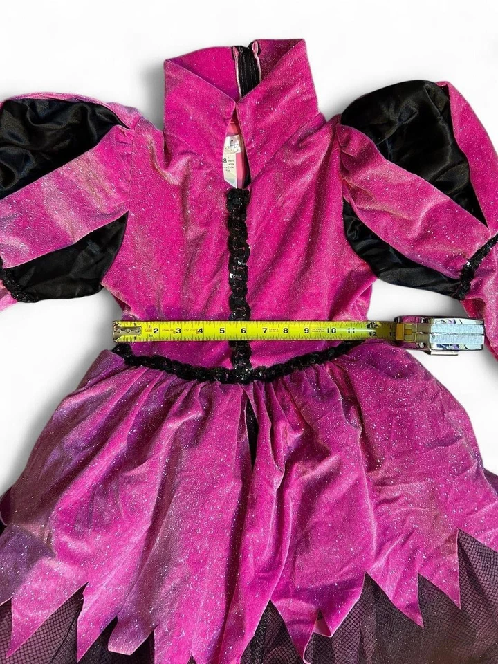 Vestido princesa hada brillo rosa y negro con volantes #fairycore talla 8 Foto 3 de 4