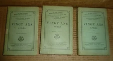 Vintage Vingt Ans Apres Alexandre Dumas,1895,Vol.1,2,3,FRENCH Nouvelle Edition