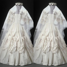 Vintage Wedding Dresses with Bow Long Sleeves White Ivory A Line Bridal Gowns